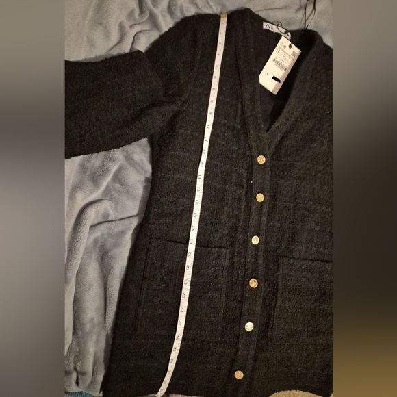 Zara Textured Weave Dress Black Large NWT - Picture 14 of 15